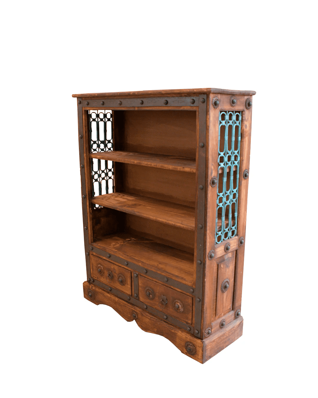 Iron Jali Book Shelve With Two Drawers(BS1004)